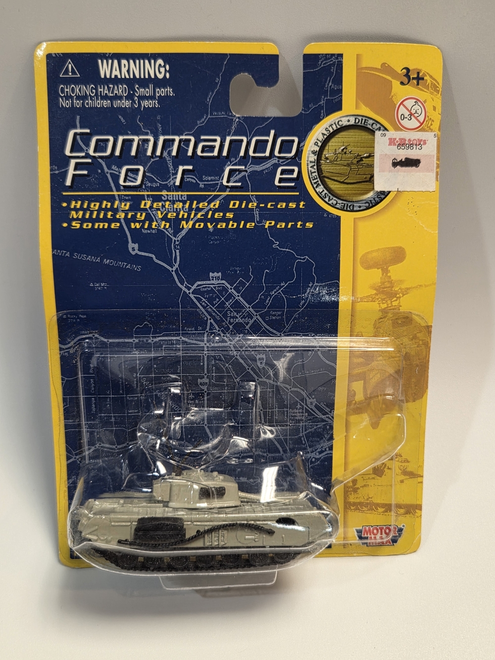 Commando Force Die-Cast Military Tank Toy - Gray & Black